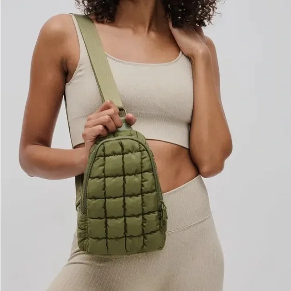 Quilted Green Puffer Backpack - Women Sol and Selene Vitality - Sol and Selene main image 4